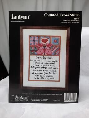 Janlynn Counted Cross Stitch Kit Sisters by Heart 64-16 Vintage 1989
